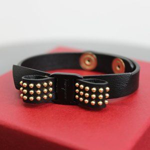 Salvatore Ferragamo Vara Bow Leather Bracelet in Nero NEW IN BOX WITH POUCH